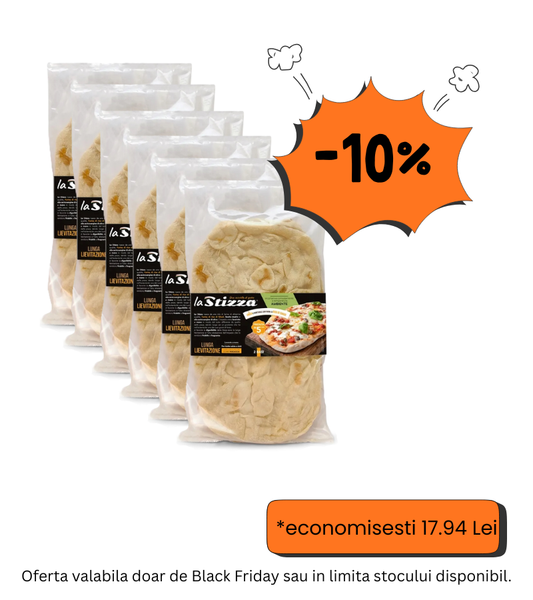 Pinsa x 6 Pachete La Stizza, blat precopt din faina de calitate superioara, PANGUSTO, 6x500 gr