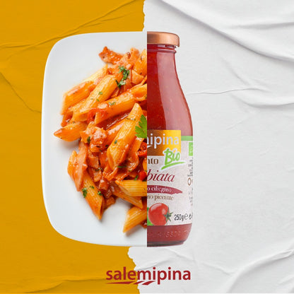 Sos Arrabbiata Roșii Cherry BIO și ulei de măsline extravirgin, SalemiPina, 250 gr