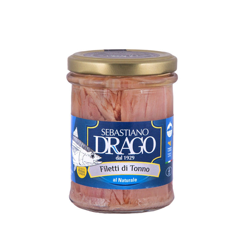 Fileuri de Ton Yellowfin în suc propriu, Sicilia, DRAGO, 200 gr