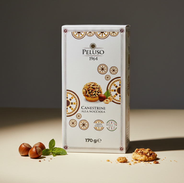 Fursecuri cu Crema de Alune de Padure, Artizanale, Canestrini, PELUSO 170 gr