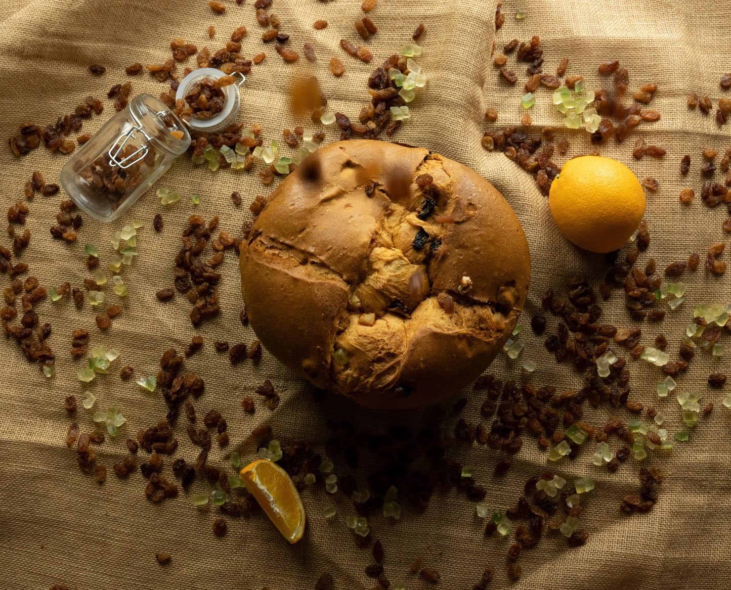 PANETTONE Artizanal Sicilian, cu Fructe Confiate Portocale, Cedru si Stafide, PELUSO, 1 Kg
