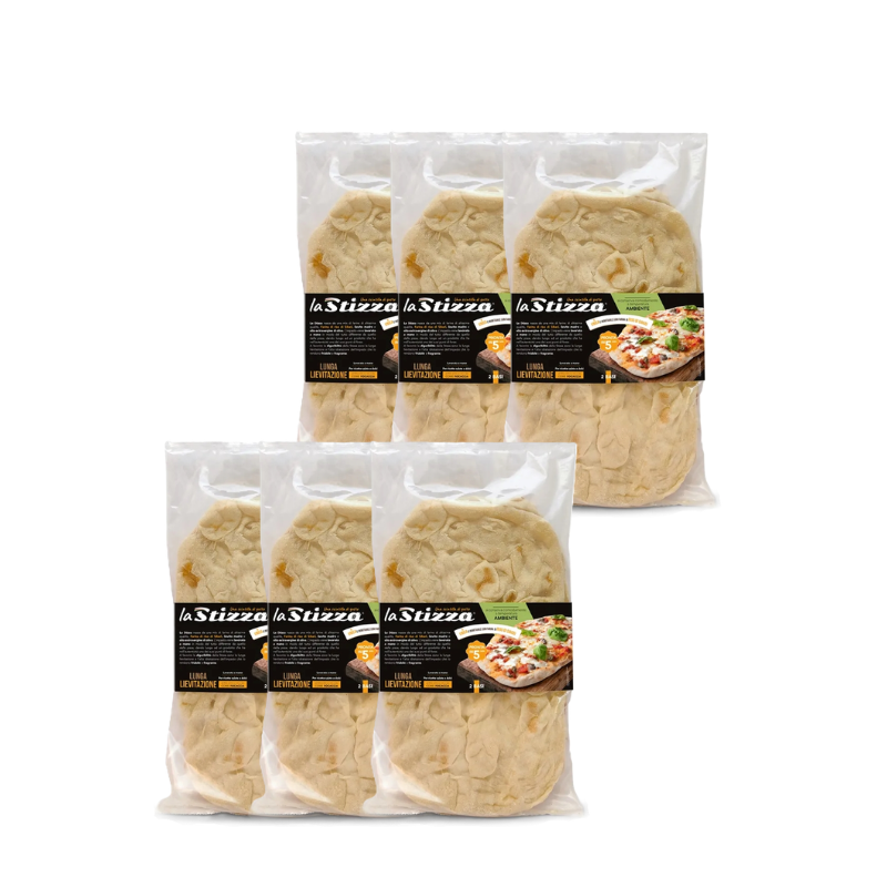 Blat de PIZZA x 6 Pachete La Stizza, blat tip Pinsa, precopt din faina de calitate superioara, PANGUSTO, 6x500 gr