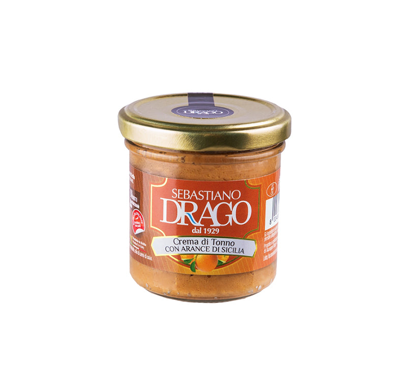 Cremă de Ton cu Portocale, în ulei de măsline, Sicilia, DRAGO, 130 gr