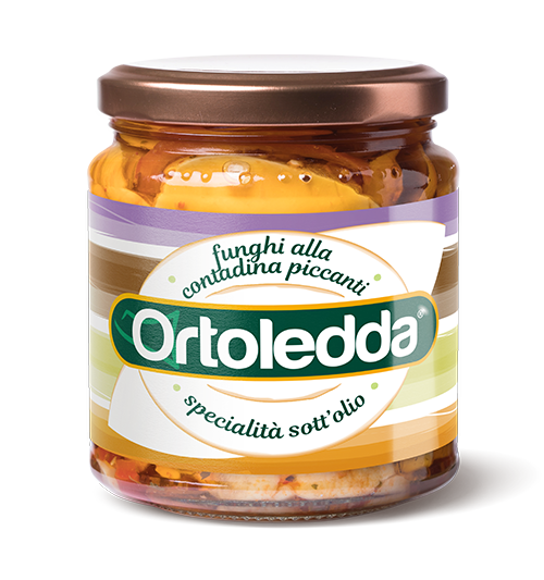 Ciuperci Picante champignon feliate, in ulei, Ortoledda, 280 gr