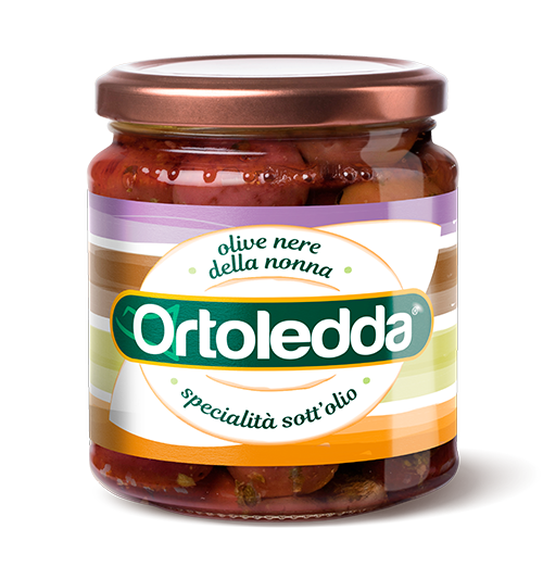 Masline Negre Siciliene, in ulei, Ortoledda, 280 gr