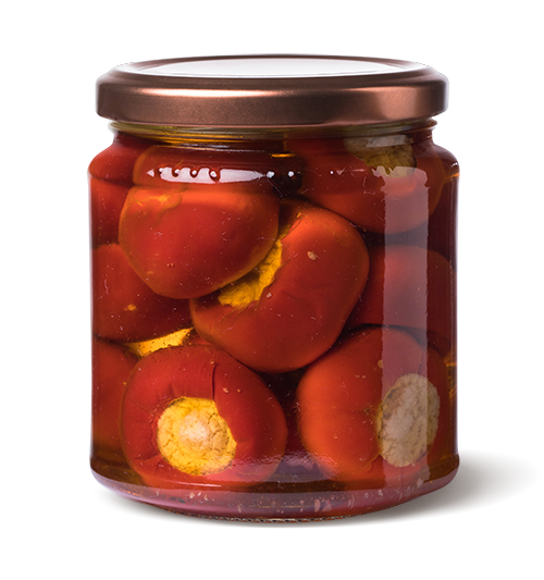 Ardei usor picanti umpluti cu Ton, in ulei, Ortoledda, 280 gr